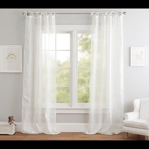 Pottery Barn Kids Linen Sheer Curtain Panel - Set of 2